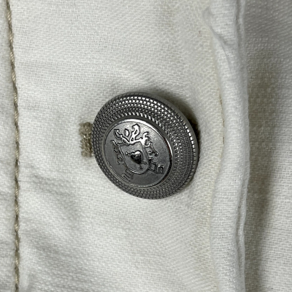 Free People Military Cargo Jacket Womens Small White Full Zip Utility Surplus - Picture 11 of 16